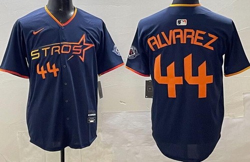 Men's Houston Astros #44 Yordan Alvarez Navy 2025 City Connect Limited Jersey