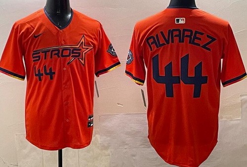 Men's Houston Astros #44 Yordan Alvarez Orange 2025 City Connect Limited Jersey