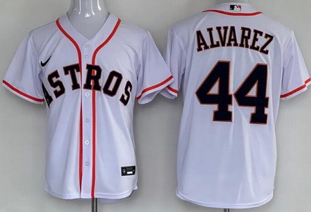 Men's Houston Astros #44 Yordan Alvarez White Cool Base Jersey