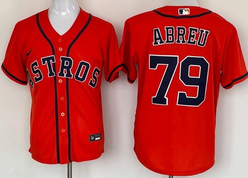 Men's Houston Astros #79 Jose Abreu Orange Cool Base Jersey
