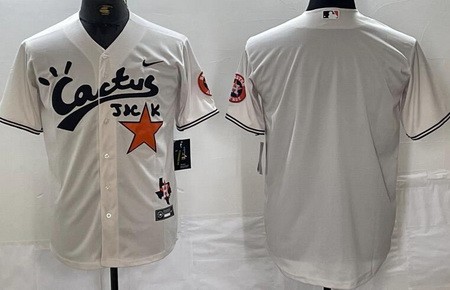 Men's Houston Astros Blank Cream Cactus Jack Cool Base Jersey
