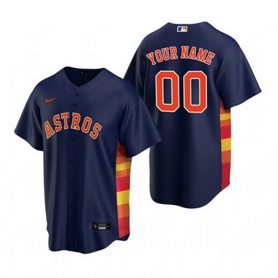 Men's Houston Astros Customized Navy Alternate 2020 Cool Base Jersey