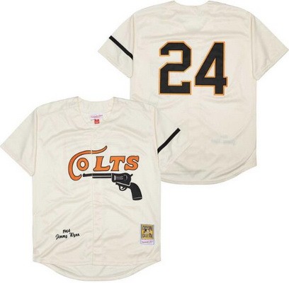 Men's Houston Colts #24 Jimmy Wynn Cream 1964 Throwback Jersey