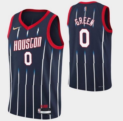 Men's Houston Rockets #0 Jalen Green Navy City Diamond 75th Icon Hot Press Jersey