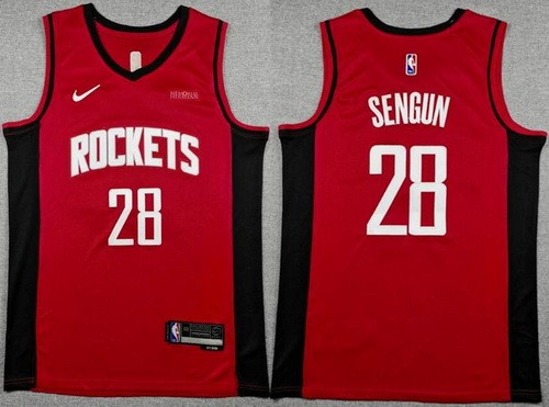 Men's Houston Rockets #28 Alperen Sengun Red Sponsor Swingman Jersey