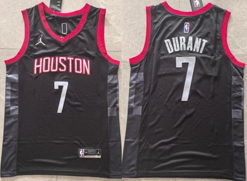 Men's Houston Rockets #7 Kevin Durant Black Statement Swingman Jersey