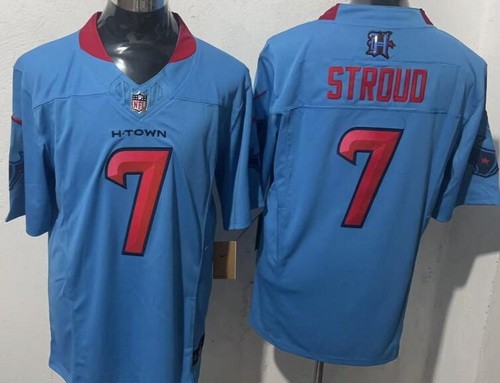 Men's Houston Texans #7 CJ Stroud Limited Blue Fashion FUSE Vapor Jersey