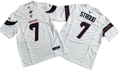Men's Houston Texans #7 CJ Stroud White Limited White 2024 FUSE Vapor Jersey