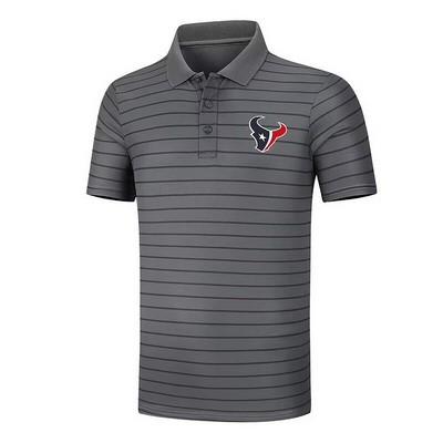 Men's Houston Texans Anthracite Collection Striped Performance Pique Polo
