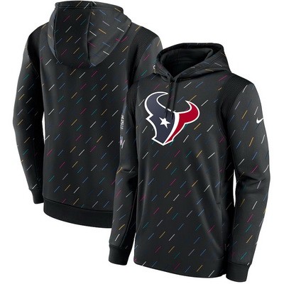 Men's Houston Texans Black 2021 Crucial Catch Therma Pullover Hoodie