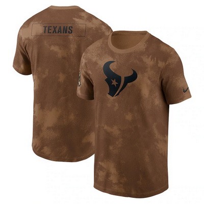 Men's Houston Texans Brown 2023 Salute To Service Sideline T Shirt