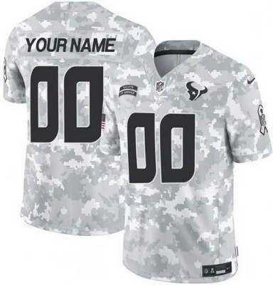 Men's Houston Texans Customized Limited Arctic Camo 2024 Salute to Service Jersey