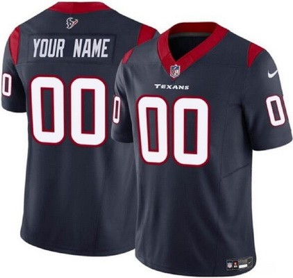 Men's Houston Texans Customized Limited Navy FUSE Vapor Jersey