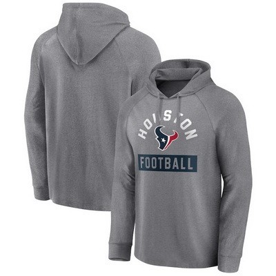 Men's Houston Texans Gray No Time Off Raglan Pullover Hoodie
