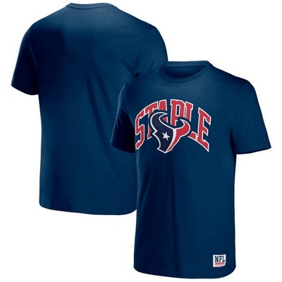 Men's Houston Texans Navy NFL x Staple Logo Lockup T Shirt