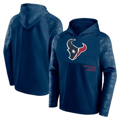 Men's Houston Texans Navy Shade Defender Raglan Pullover Hoodie