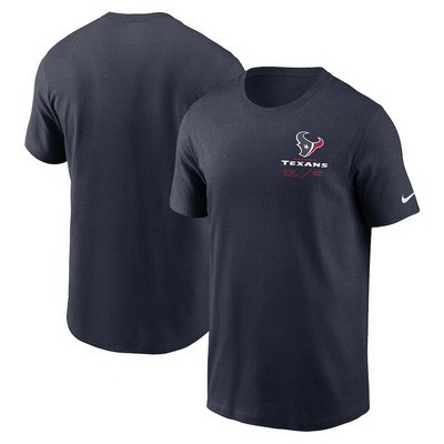 Men's Houston Texans Navy Sideline Infograph Lockup Performance T Shirt