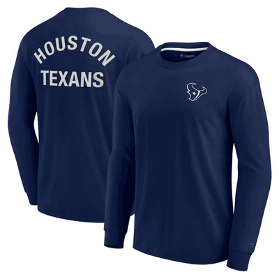 Men's Houston Texans Navy Super Soft Long Sleeve T Shirt