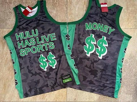 Men's Hulu Has Live Sports $$ Money Black Mesh Authentic Jersey