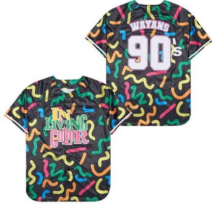 Men's In Living Color #90 Wayans Black Baseball Jersey