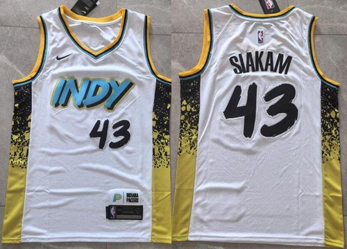 Men's Indiana Pacers #43 Pascal Siakam White 2024 City Swingman Jersey