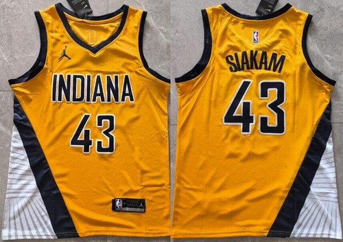 Men's Indiana Pacers #43 Pascal Siakam Yellow Swingman Jersey