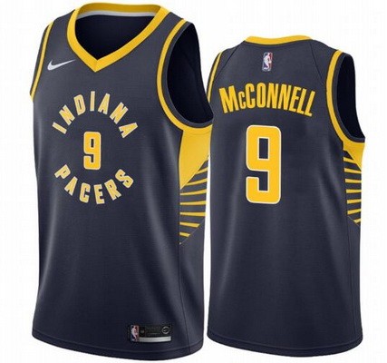 Men's Indiana Pacers #9 TJ McConnell Navy Icon Hot Press Jersey
