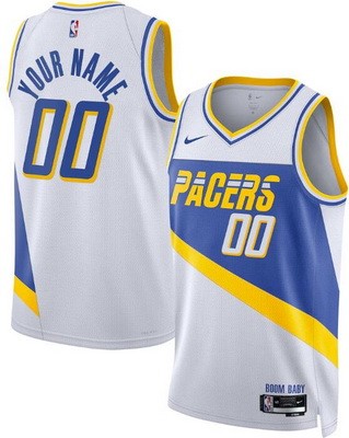 Men's Indiana Pacers Custom White 2025 City Heat Press Jersey