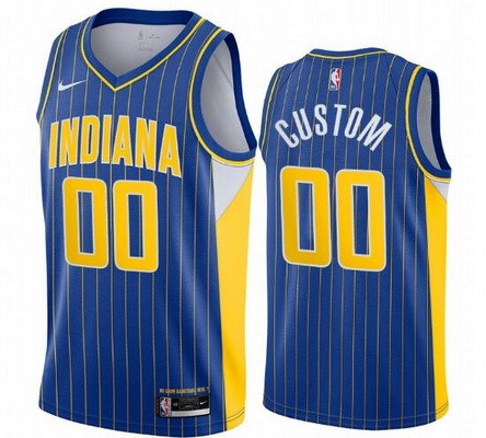 Men's Indiana Pacers Customized Blue 2021 City Stitched Swingman Jersey