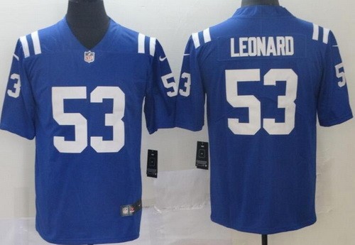 Men's Indianapolis Colts #53 Darius Leonard Limited Blue Vapor Untouchable Jersey