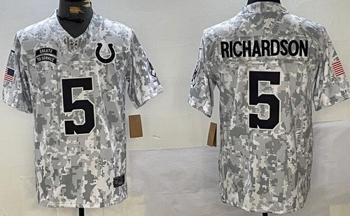 Men's Indianapolis Colts #5 Anthony Richardson Limited Arctic Camo 2024 Salute to Service Jersey