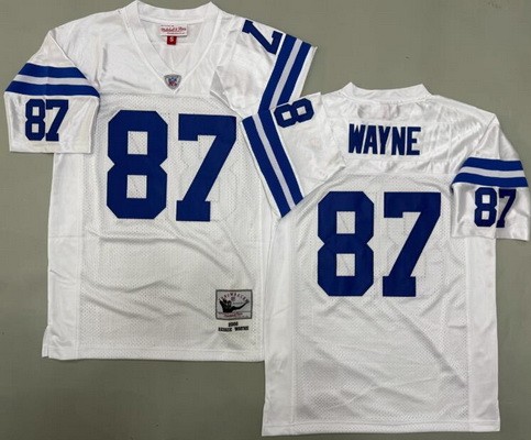 Men's Indianapolis Colts #87 Reggie Wayne White 2006 Throwback Jersey