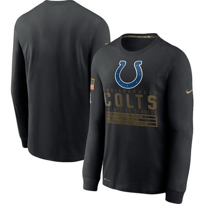 Men's Indianapolis Colts Black 2020 Salute To Service Long Sleeves T Shirt 203