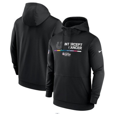 Men's Indianapolis Colts Black 2022 Crucial Catch Therma Performance Pullover Hoodie