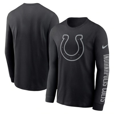 Men's Indianapolis Colts Black RFLCTV Long Sleeve T Shirt