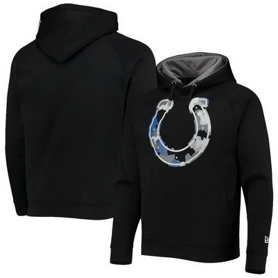 Men's Indianapolis Colts Black Training Collection Raglan Pullover Hoodie