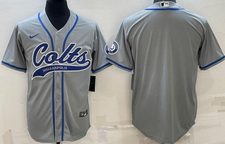 Men's Indianapolis Colts Blank Gray Baseball Jersey