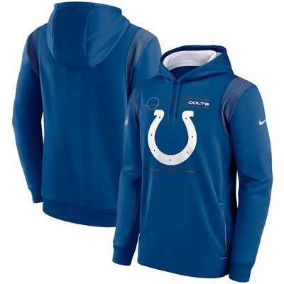 Men's Indianapolis Colts Blue Sideline Logo Performance Pullover Hoodie