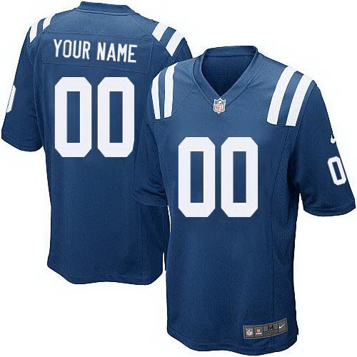 Men's Indianapolis Colts Customized Game Blue Jersey