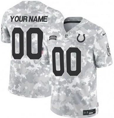 Men's Indianapolis Colts Customized Limited Arctic Camo 2024 Salute to Service Jersey