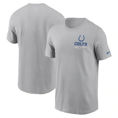 Men's Indianapolis Colts Gray Sideline Infograph Lockup Performance T Shirt