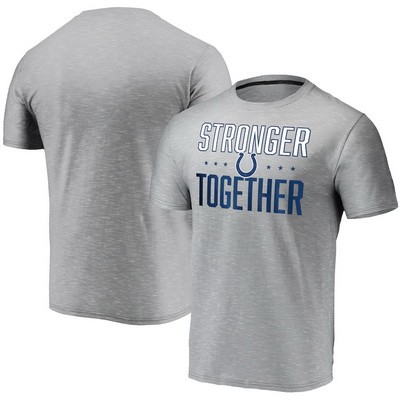 Men's Indianapolis Colts Heather Charcoal Stronger Together Printed T-Shirt 0740