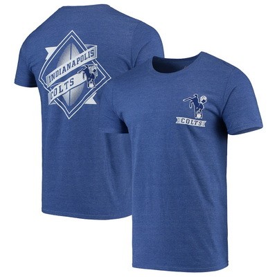 Men's Indianapolis Colts Iconic Retro Diamond Scroll Printed T-Shirt 0781