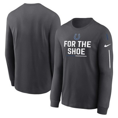Men's Indianapolis Colts Navy Team Slogan Long Sleeve T Shirt