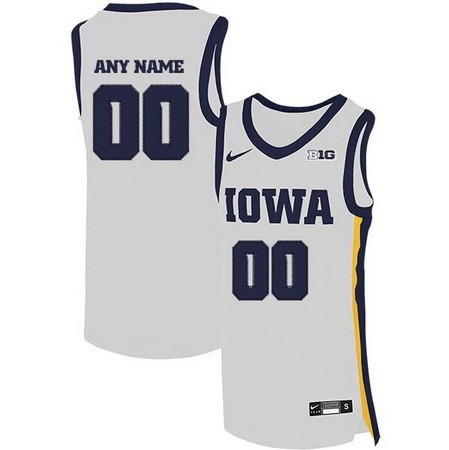 Men's Iowa Hawkeyes Customized White 2019 College Basketball Jersey