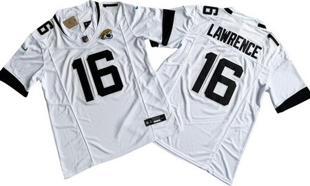 Men's Jacksonville Jaguars #16 Trevor Lawrence Limited White FUSE Vapor Jersey
