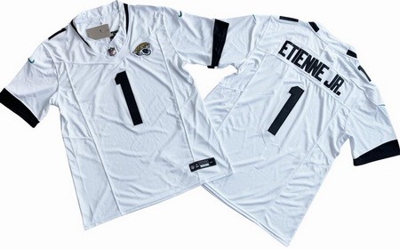 Men's Jacksonville Jaguars #1 Travis Etienne Jr Limited White FUSE Vapor Jersey