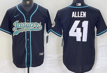 Men's Jacksonville Jaguars #41 Josh Allen Limited Black Fashion Baseball Jersey