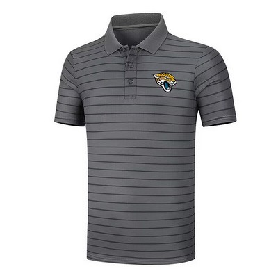 Men's Jacksonville Jaguars Anthracite Collection Striped Performance Pique Polo