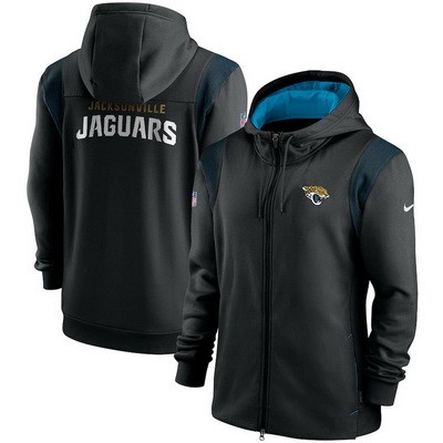 Men's Jacksonville Jaguars Black Performance Sideline Lockup Full Zip Hoodie